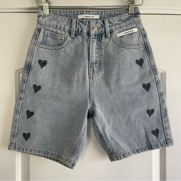 NWOT Kimhe Kim Stamped Heart Bermuda Short - S